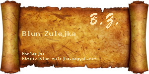 Blun Zulejka névjegykártya